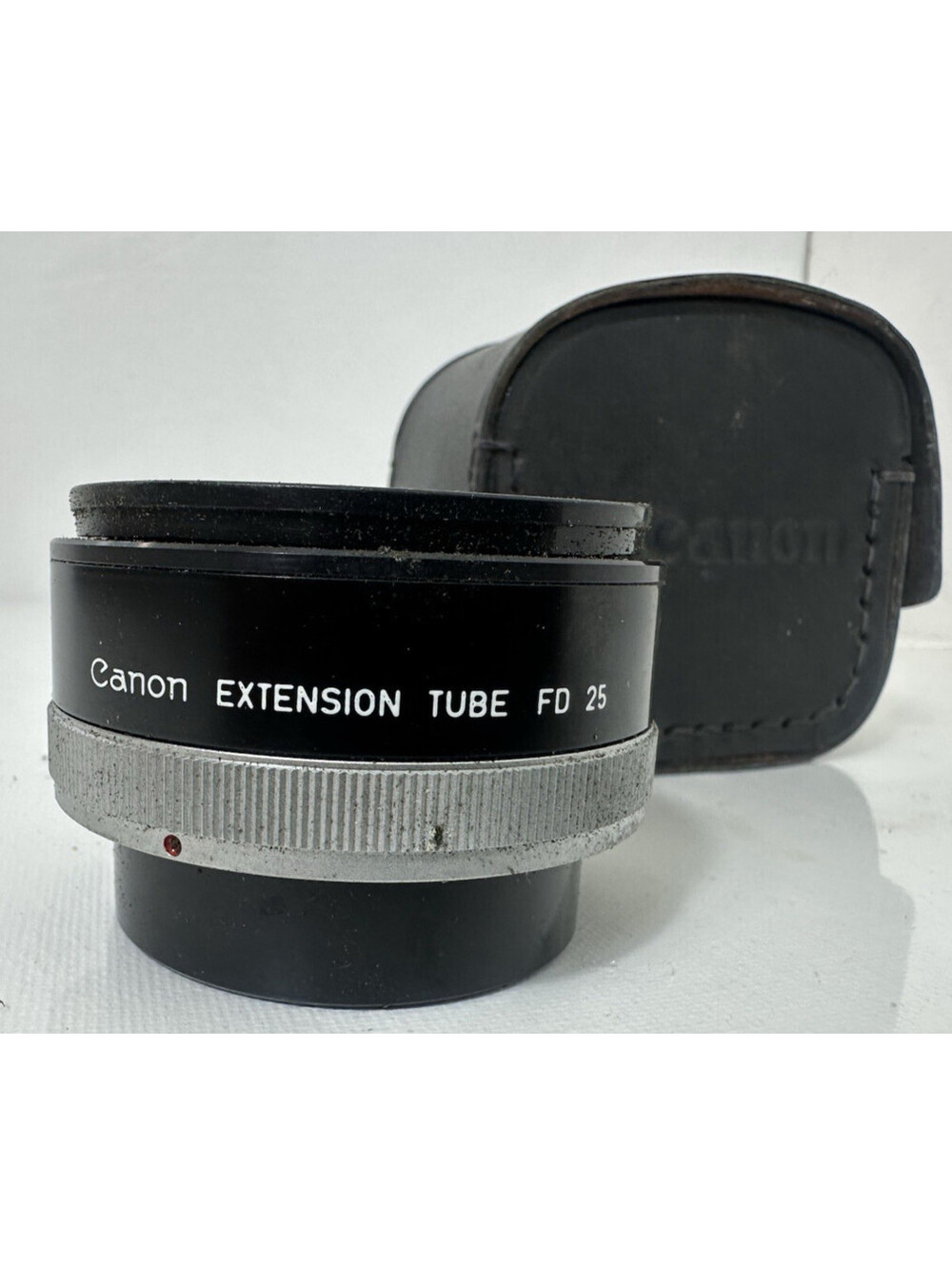 Vintage Canon Extension Tube FD 25 Macro Close Up Ring w/ Leather Case Japan